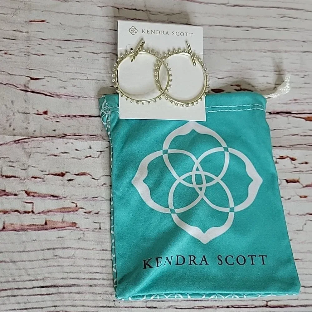 Kendra Scott Goldtone Hoop Earrings with Rhinestones